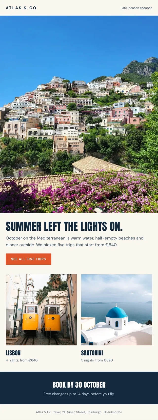 Atlas & Co email: Summer left the lights on