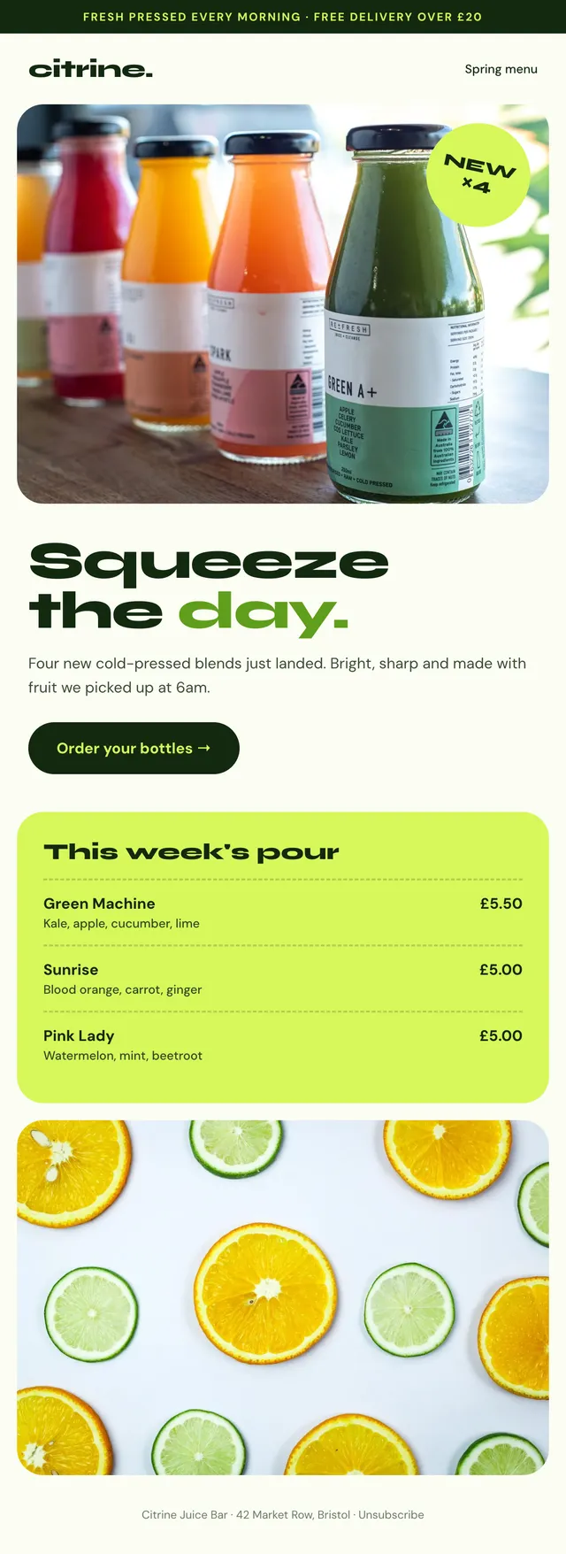 Citrine email: Squeeze the day