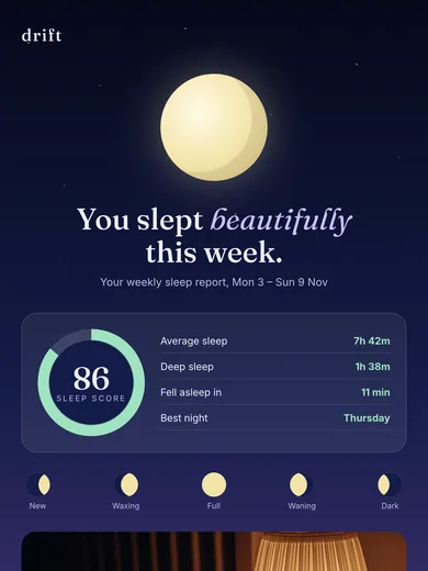 Drift email: You slept beautifully