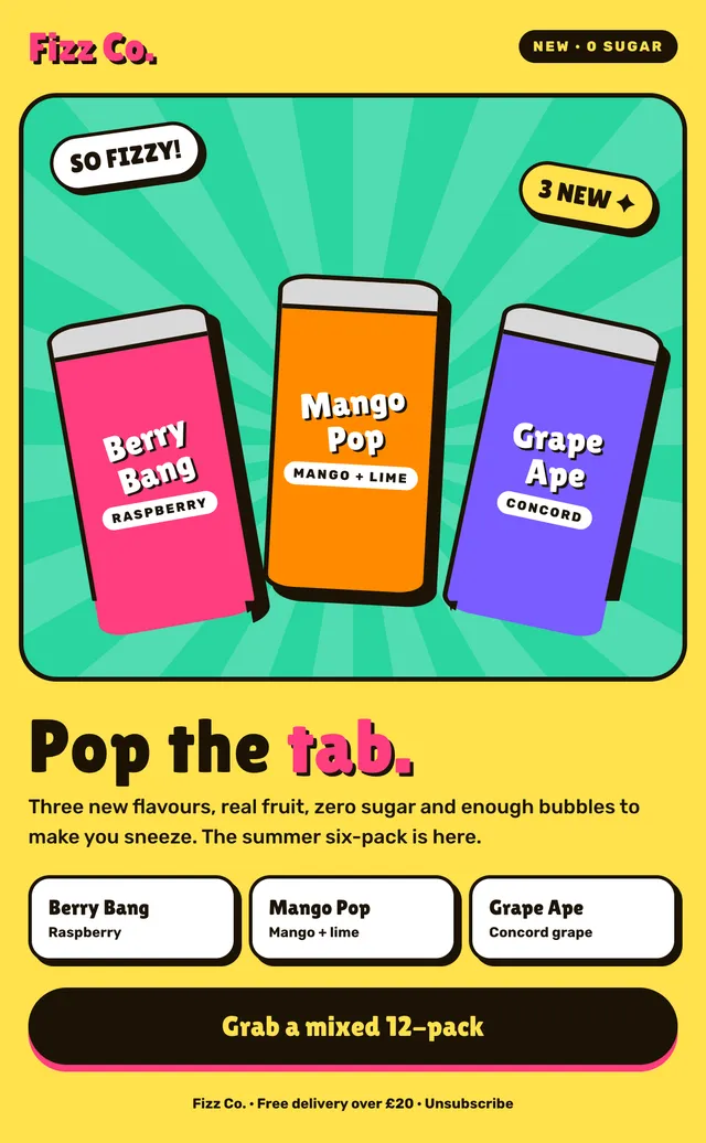 Fizz Co. email: Pop the tab