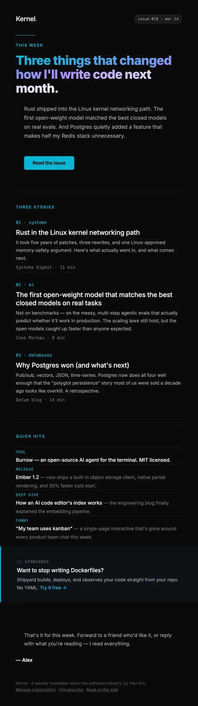 Kernel email: Three things that changed this month