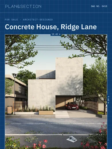 Plan & Section email: Concrete House, Ridge Lane