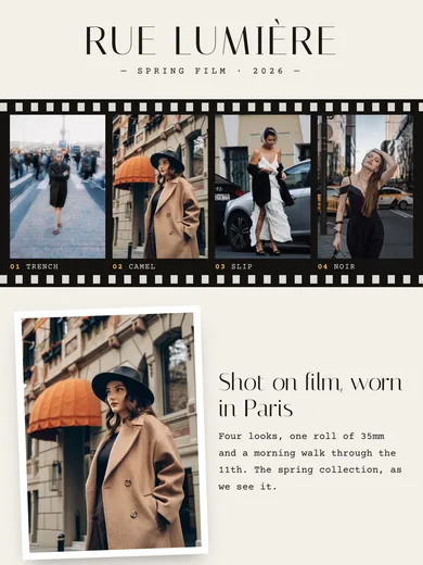 Rue Lumière email: Shot on film, worn in Paris