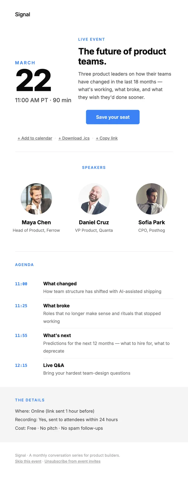 Signal email: The future of product teams