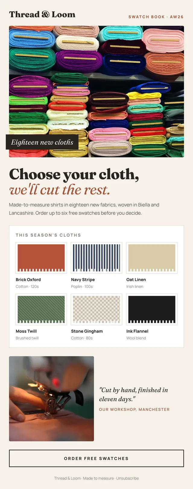 Thread & Loom email: Choose your cloth