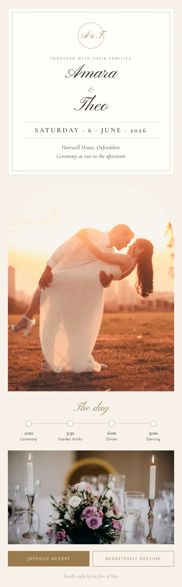 Amara & Theo email: You’re invited